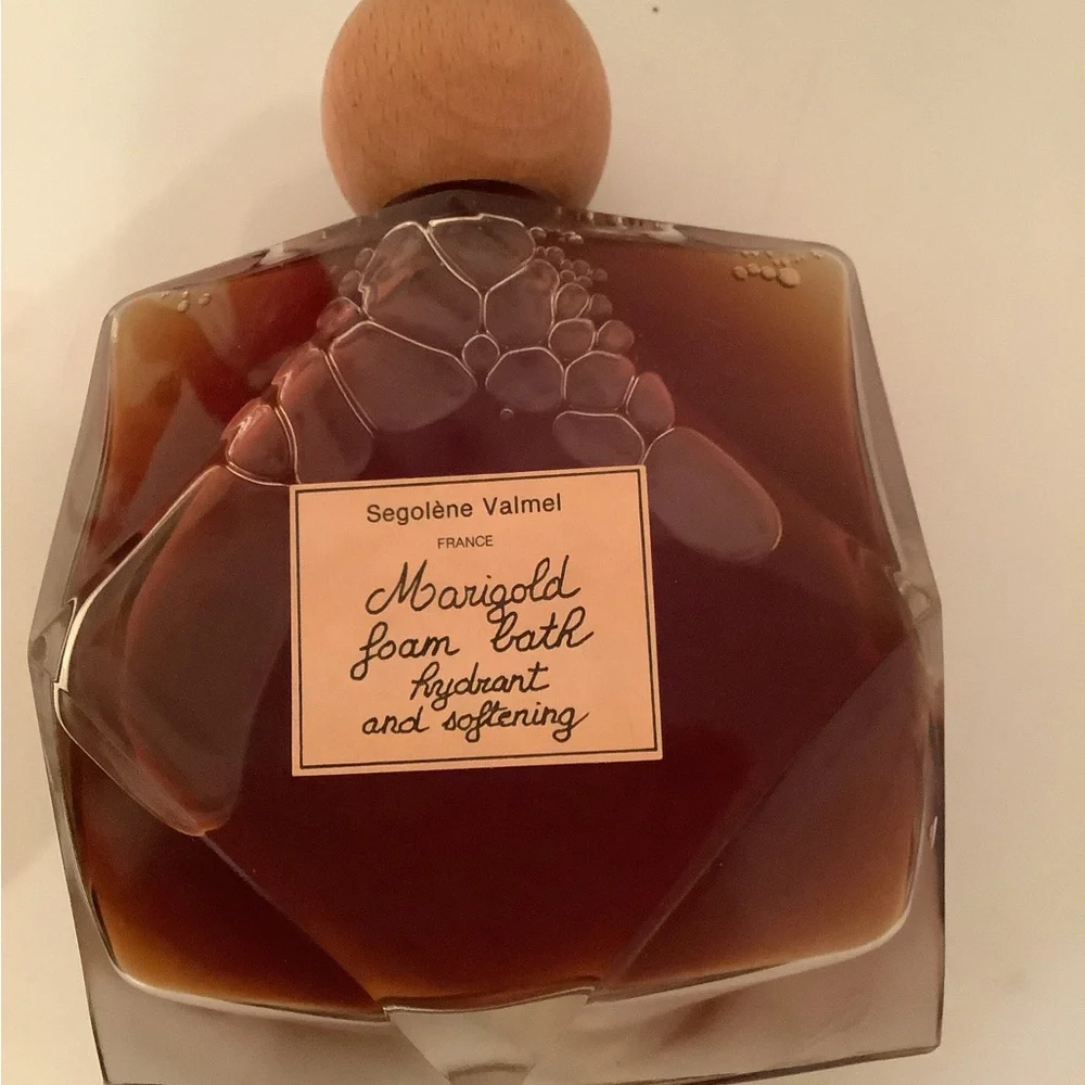 Vintage Segolene valmel marigold luxury bath foam glass bottle 1.2 pound size